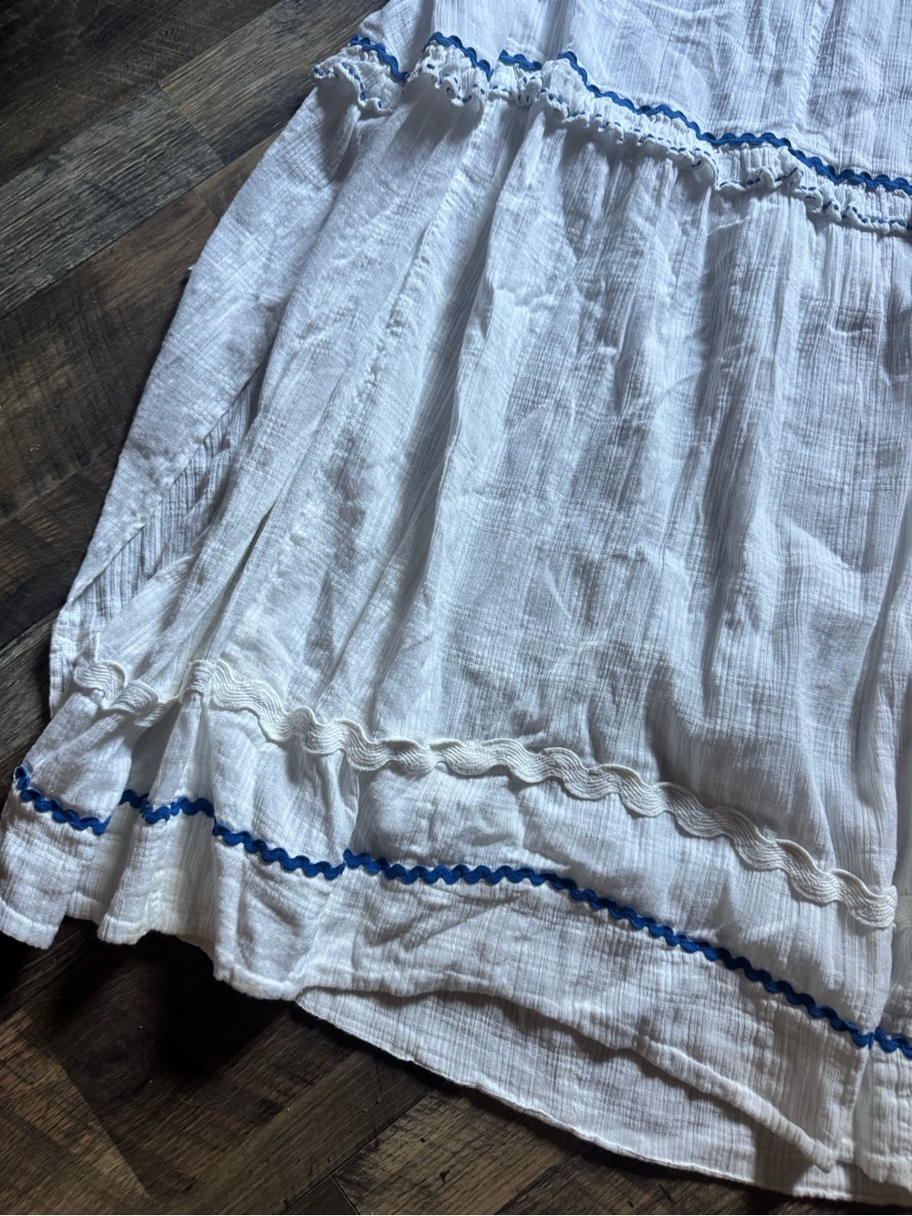 Free People Thank me Later Dress with Blue Trim - Picture 3 of 12